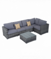 Rattan Set, 4 PC-Grey