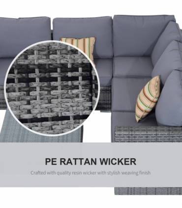 Rattan Set, 4 PC-Grey