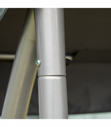 Steel 3 Person Swing Chair & Adjustable Canopy - Dark Grey 196cm x 116cm x 172cm