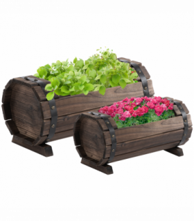 2PCs Wooden Planter Box Flower Plant Pot Flower Beds Plant Box