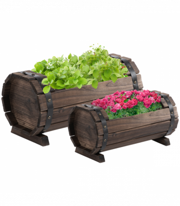 2PCs Wooden Planter Box Flower Plant Pot Flower Beds Plant Box