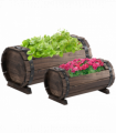 2PCs Wooden Planter Box Flower Plant Pot Flower Beds Plant Box