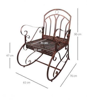 Iron Rocking Chair-Bronze