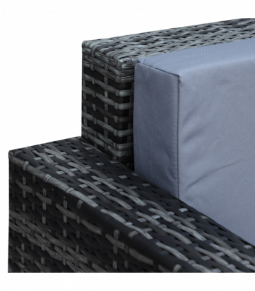 3-Seater Weather Resistant Outdoor Garden Rattan Sofa Grey