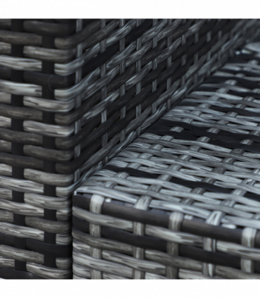 3-Seater Weather Resistant Outdoor Garden Rattan Sofa Grey