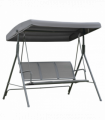 3 Seater Garden Swing Chair Grey Hammock Canopy Patio Outdoor Bench