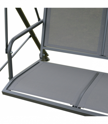 3 Seater Garden Swing Chair Grey Hammock Canopy Patio Outdoor Bench