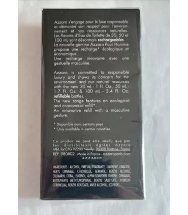 Azzaro Eau De Toilette Refillable Spray 50ml