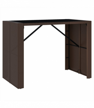 Brown Poly Rattan Bar Table