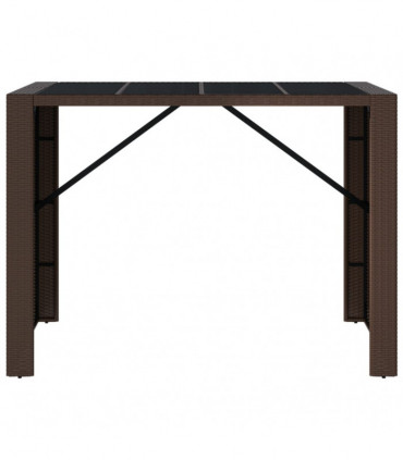Brown Poly Rattan Bar Table