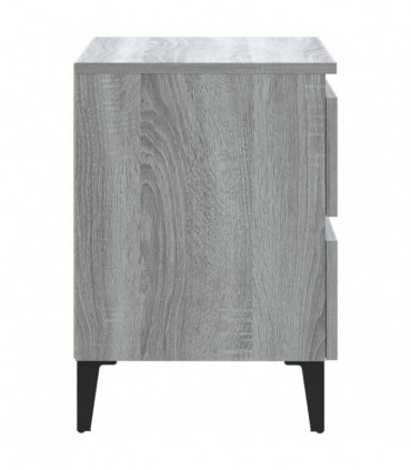 Bed Cabinets with Metal Legs 2 pcs Grey Sonoma 40x35x50 cm