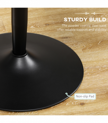 HOMCOM Round Dining Table with Steel Base, Non-slip Pad for Living Room