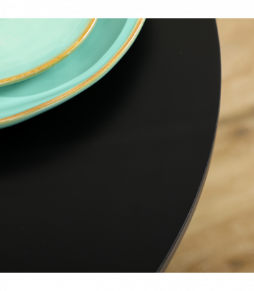 HOMCOM Round Dining Table with Steel Base, Non-slip Pad for Living Room