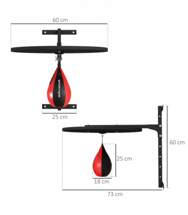 SPORTNOW Adjustable Speed Bag Platform, Wall Mount Punching Bag Training Kit