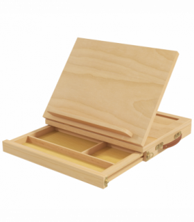 Vinsetto Wooden Table Easel Box with Storage Portable Folding Artist Easel