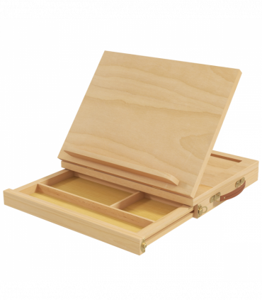 Vinsetto Wooden Table Easel Box with Storage Portable Folding Artist Easel