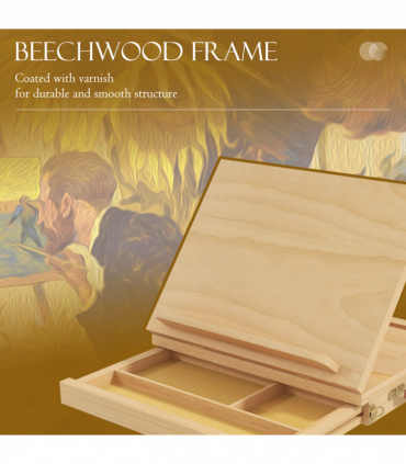 Vinsetto Wooden Table Easel Box with Storage Portable Folding Artist Easel