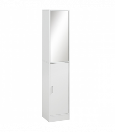 kleankin Tall Mirrored Bathroom Cabinet Tallboy Unit w/Adjustable Shelf White