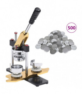 Badge Maker with 500 pcs Pinback Button Parts 44mm Rotate Punch