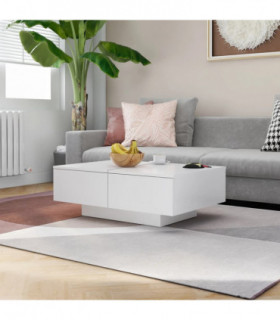 Coffee Table White 90x60x31 cm Engineered Wood