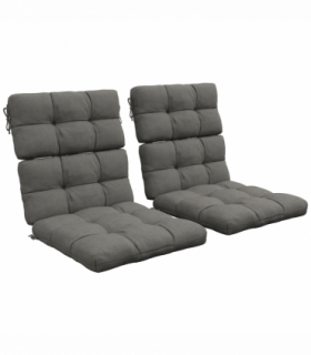 Outsunny 2pc Outdoor Seat Cushion with Backrest, Ties, for Garden, Grey