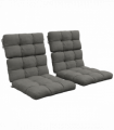 Outsunny 2pc Outdoor Seat Cushion with Backrest, Ties, for Garden, Grey