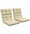Outsunny 2pc Outdoor Seat Cushion with Backrest, Ties, for Garden, Beige