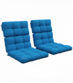 Outsunny 2pc Outdoor Seat Cushion with Backrest, Ties, for Garden, Blue