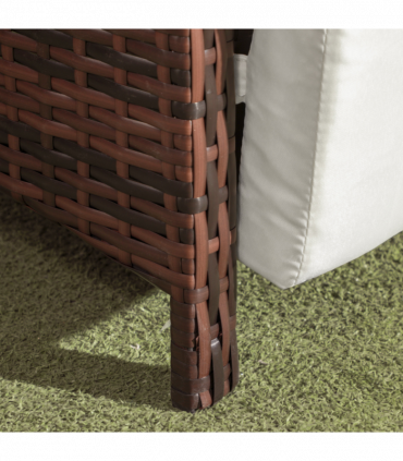 Outsunny 3 Pieces Rattan Bistro Set w/ Adjustable Backrest - Mixed-Brown