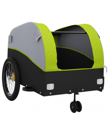 vidaXL Bike Trailer Black and Green 45 kg Iron