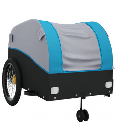 vidaXL Bike Trailer Black and Blue 45 kg Iron
