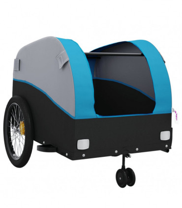 vidaXL Bike Trailer Black and Blue 45 kg Iron