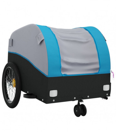 vidaXL Bike Trailer Black and Blue 30 kg Iron