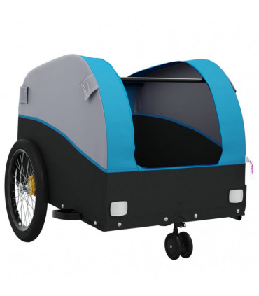 vidaXL Bike Trailer Black and Blue 30 kg Iron