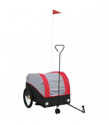 vidaXL Bike Trailer Black and Red 45 kg Iron