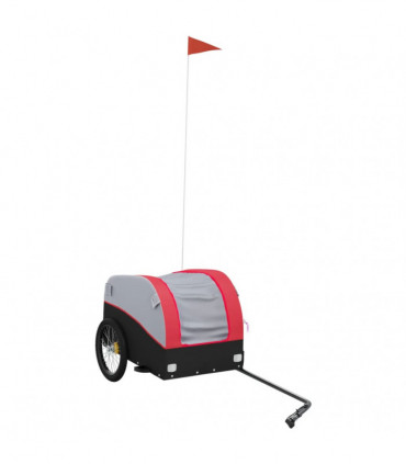 vidaXL Bike Trailer Black and Red 30 kg Iron