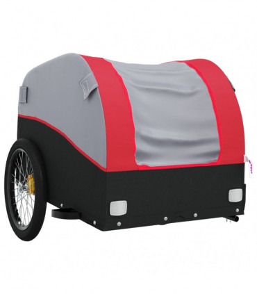vidaXL Bike Trailer Black and Red 30 kg Iron