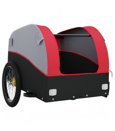 vidaXL Bike Trailer Black and Red 30 kg Iron