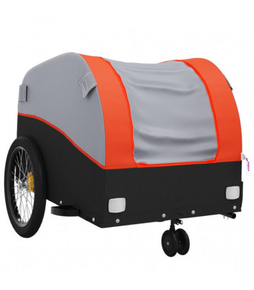 vidaXL Bike Trailer Black and Orange 30 kg Iron