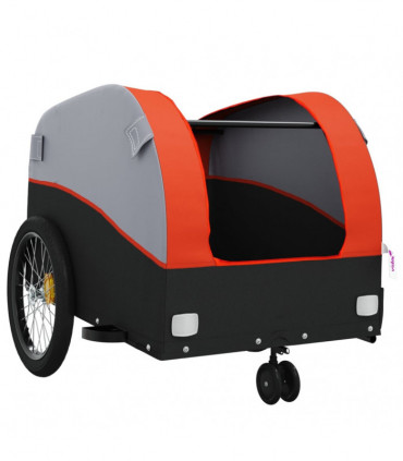 vidaXL Bike Trailer Black and Orange 30 kg Iron