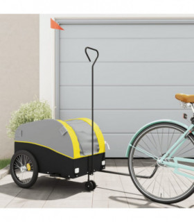 vidaXL Bike Trailer Black and Yellow 45 kg Iron