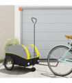 vidaXL Bike Trailer Black and Yellow 45 kg Iron