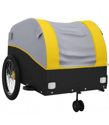 vidaXL Bike Trailer Black and Yellow 45 kg Iron