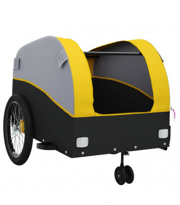 vidaXL Bike Trailer Black and Yellow 45 kg Iron