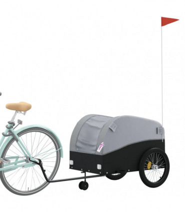 vidaXL Bike Trailer Black and Grey 45 kg Iron
