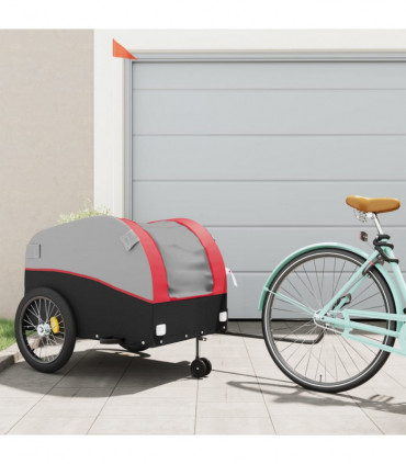 vidaXL Bike Trailer Black and Red 45 kg Iron