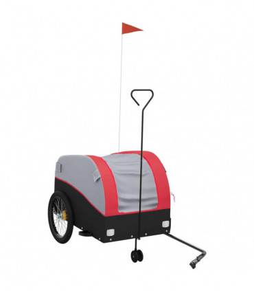 vidaXL Bike Trailer Black and Red 45 kg Iron