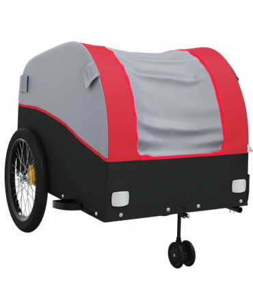 vidaXL Bike Trailer Black and Red 45 kg Iron