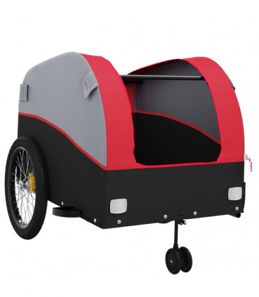vidaXL Bike Trailer Black and Red 45 kg Iron