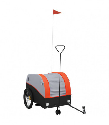 vidaXL Bike Trailer Black and Orange 45 kg Iron